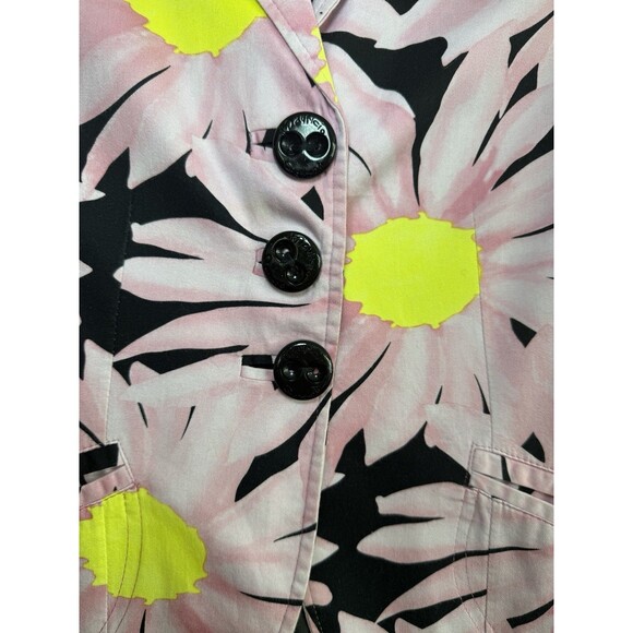 Mauricio Garzón Tailored Watercolor Floral Blazer Large Buttons Int. Pocket, 10 - Picture 4 of 10